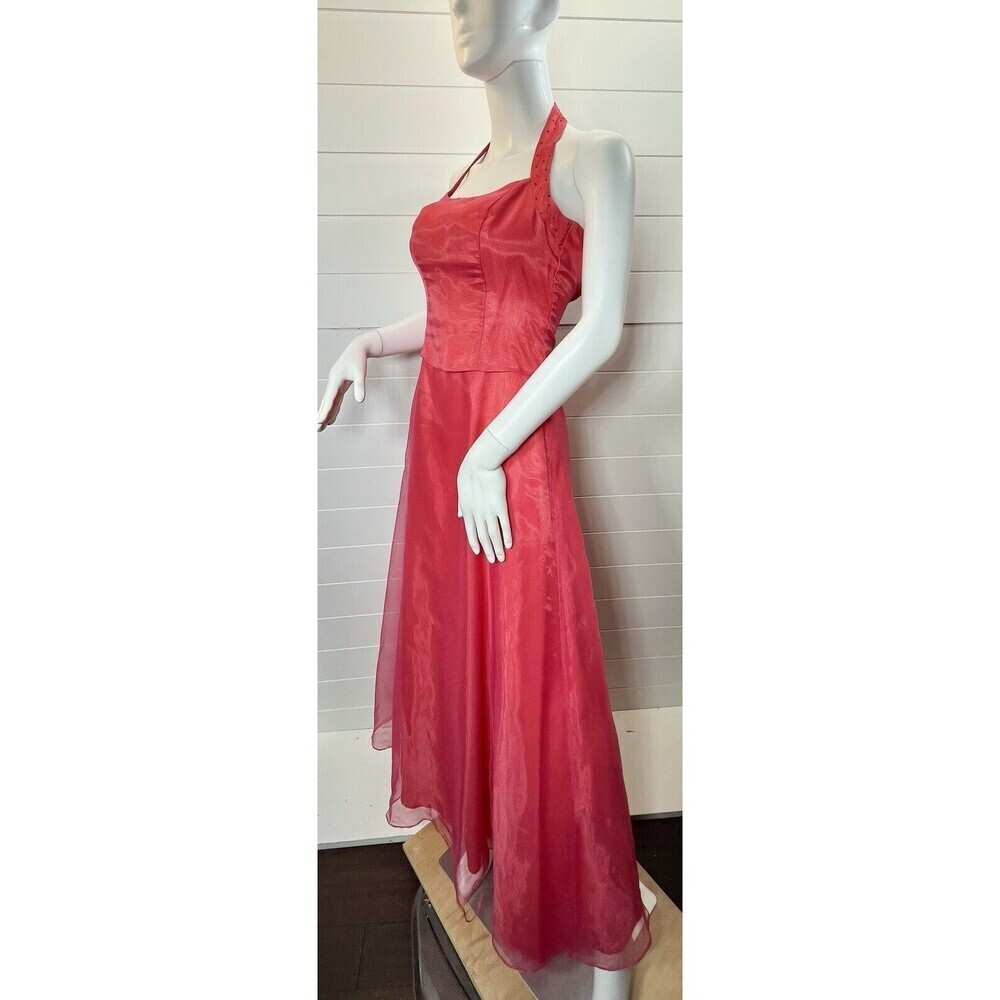 Byer Too Fairy Whimsical Dress Y2K Toile Beaded Ball Gown Sz 3/4 Pink* Tiny Flaw